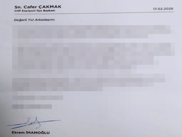 İmamoğlu'ndan CHP Esenyurt ilçe Başkanı Cafer Çakmak'a dikkat çeken mektup