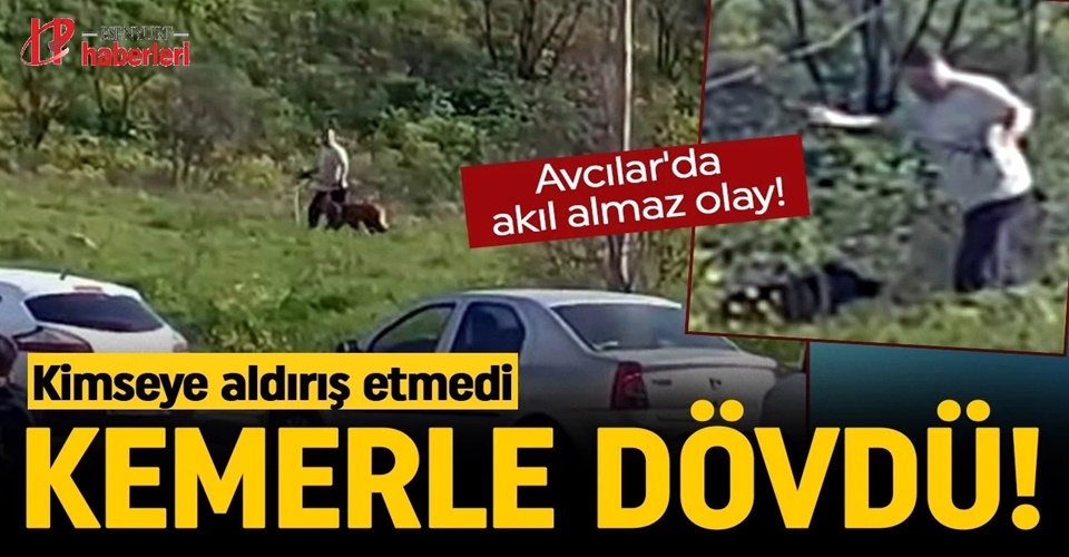 Avcılar’da kan donduran görüntü! Köpeği acımasızca dövdü