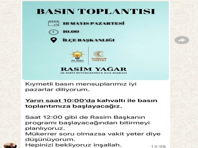 AK Parti Büyükçekmece İlçe Başkanlığı Toplantısında “Mükerrer Soru” Krizi