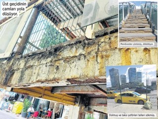 Avcılar'da Üst geçit "Çöktü çökecek" durumda