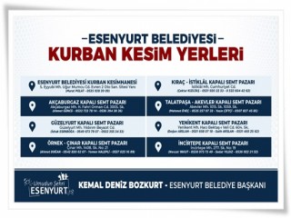 Esenyurt Belediyesi'nin Kurban kesim yerleri belli oldu