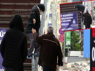 Kapatılmıştı! Avcılar'da üst geçitten tehlikeli geçiş