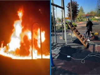 Avcılar'da çocuk oyun parkını benzin dökerek yaktılar: 6 şüpheli yakalandı
