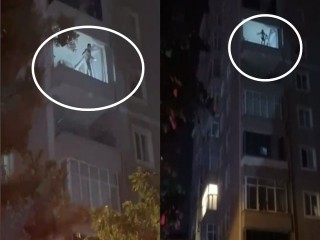 8’inci katın balkon duvarına çıkıp dans etti! Beylikdüzü'nde akılalmaz olay..