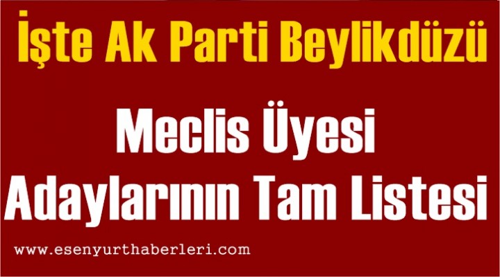 İşte Ak Parti Beylikdüzü Belediyesi Meclis Üyesi Adayları