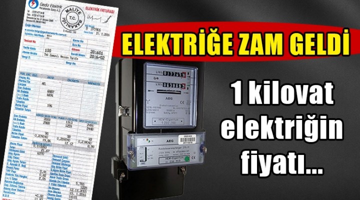 Elektriğe zam geldi