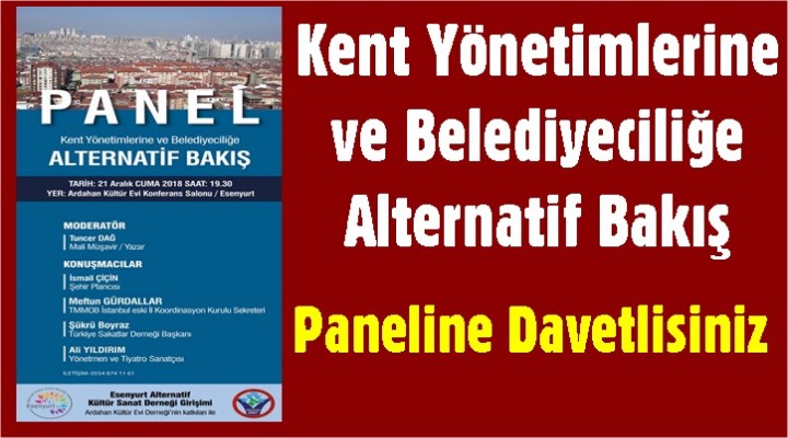 Kent Yönetimlerine ve Belediyeciliğe Alternatif Bakış