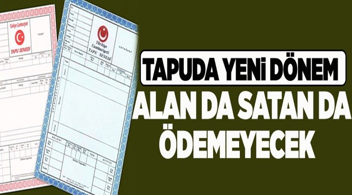 İlk satışa tapu harcı istisnası