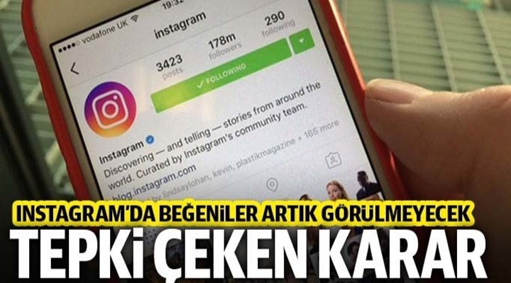 Instagram beğenileri artık görülmeyecek