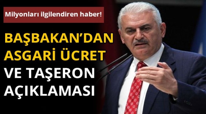 Başbakan'dan asgari ücret açıklaması!