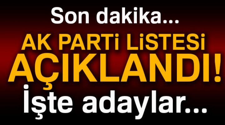 AK Parti milletvekili adaylarının tam listesi