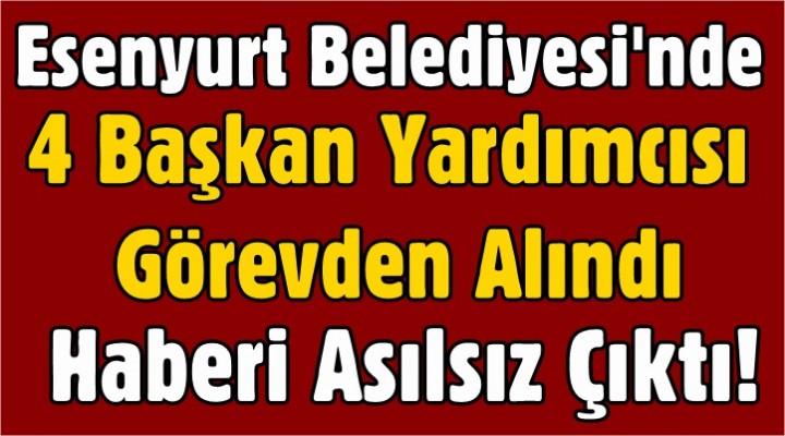 4 Başkan Yardımcısı Görevine Devam ediyor