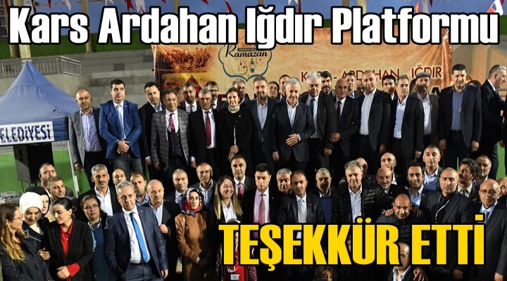 Kars Ardahan Iğdır Platformu'ndan Teşekkür
