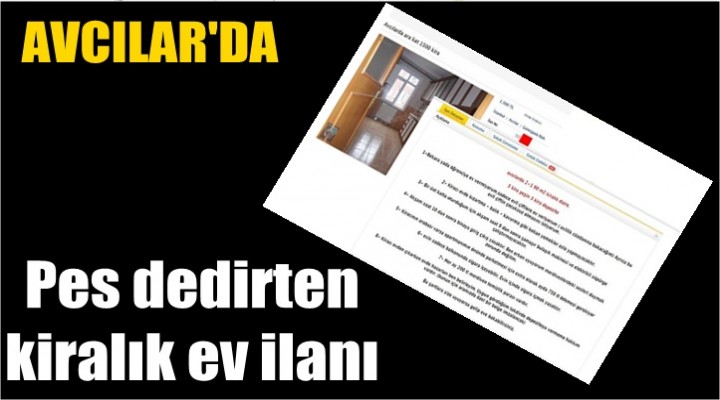 Pes dedirten kiralık ev ilanı