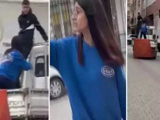 Esenyurt’ta Market çalışanı kız, palet hırsızlarına böyle karşı koydu